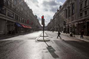Regent Street en Londres sin gente